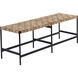 Omari Suede Light Tan Leather Bench